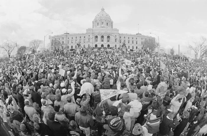 Framed Print : Crowds Gathering to Meet Twins Baseball Team Framed Print : Crowds Gathering to Meet Twins Baseball Team
