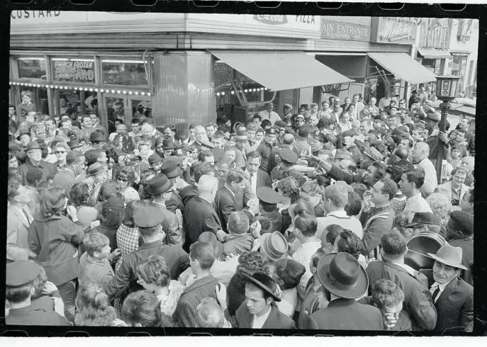 Framed Print : Crowds to Hear Robert F. Kennedy in Lower Manhattan Framed Print : Crowds to Hear Robert F. Kennedy in Lower Manhattan