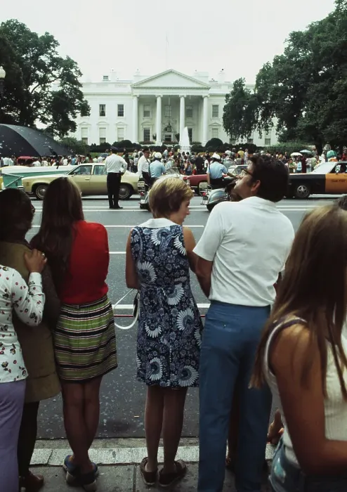 Framed Print : Crowds Outside White House Framed Print : Crowds Outside White House