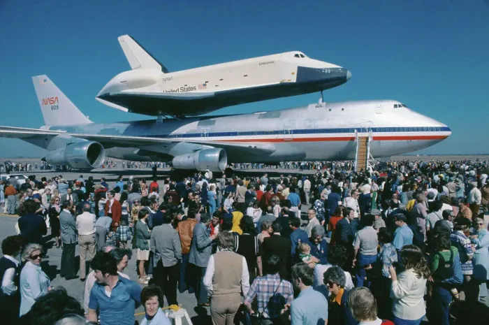 Framed Print : Crowds Surrounding Enterprise Shuttle Framed Print : Crowds Surrounding Enterprise Shuttle
