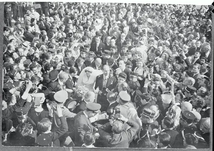 Framed Print : Crowds Surrounding Princess Maria Pia and Prince Alexander Framed Print : Crowds Surrounding Princess Maria Pia and Prince Alexander