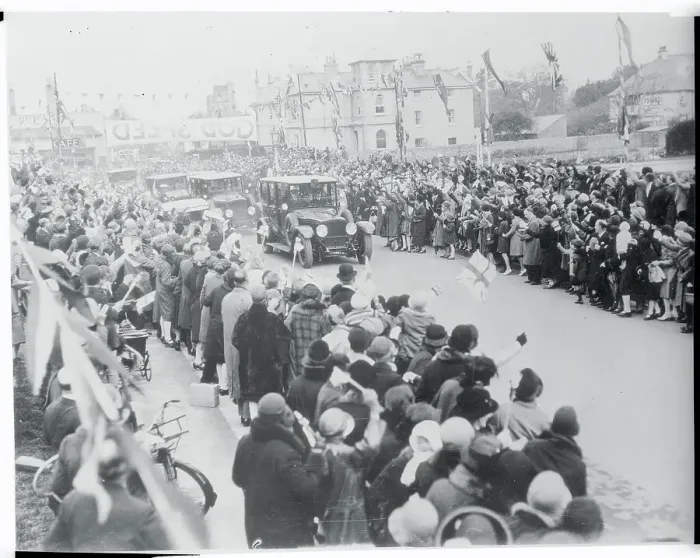 Framed Print : Crowds Watching Passing Cars Framed Print : Crowds Watching Passing Cars