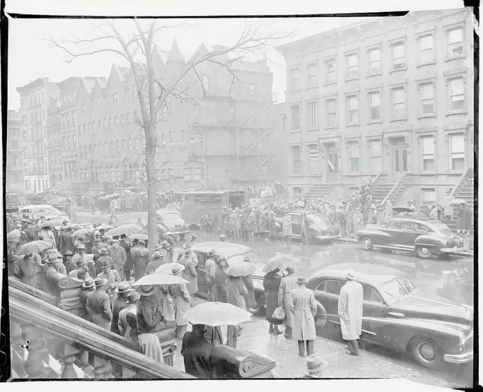 Framed Print : Crowds Watching Police Searching Collyer Mansion Framed Print : Crowds Watching Police Searching Collyer Mansion