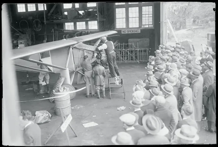 Framed Print : Crowds Watching the Preparation of Charles Lindbergh Plane Framed Print : Crowds Watching the Preparation of Charles Lindbergh Plane