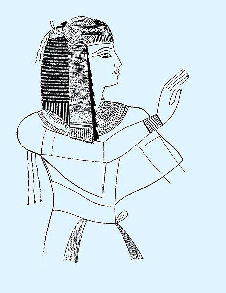 Crown Prince Amunherchepeschef, son of Pharaoh Ramses II 19th Dynasty, Egypt, History of Fashion, Historic, digitally restored reproduction of an original 19th century artwork, exact original date unknown
