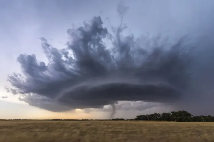 Framed Print : Crown shaped supercell thunderstorm