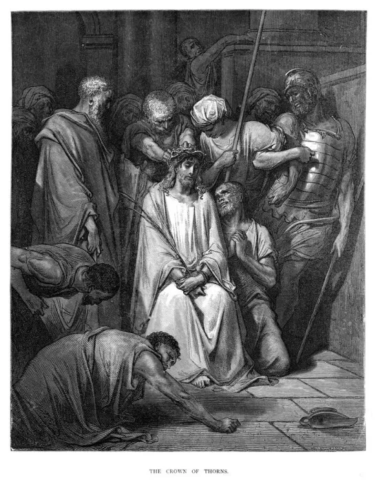 Framed Print : The crown of thorns engraving 1870