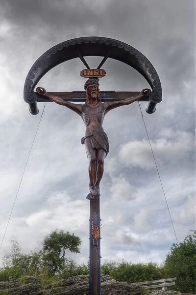 Crucifix on Mt. Kreuzberg, Krems an der Donau, Wachau, Lower Austria, Austria, Europe