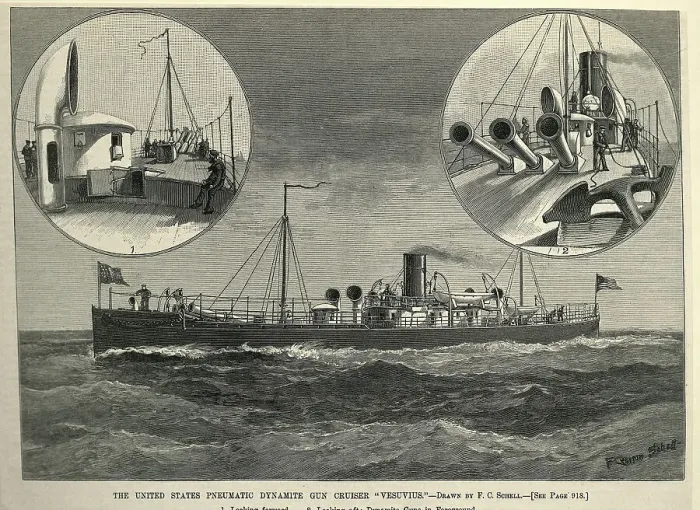 Framed Print : Us Cruiser On Water / Guns, Anchor Framed Print : Us Cruiser On Water / Guns, Anchor
