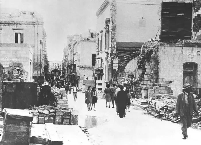 Framed Print : Crumbled Streets Of Malta; Bombing Framed Print : Crumbled Streets Of Malta; Bombing
