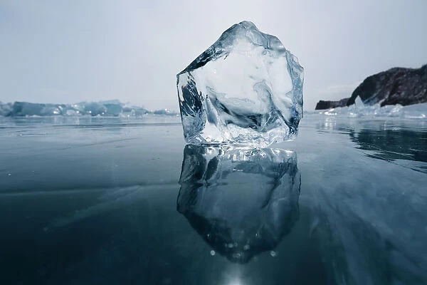 Crystall ice of Baikal lake, Olkhon island
