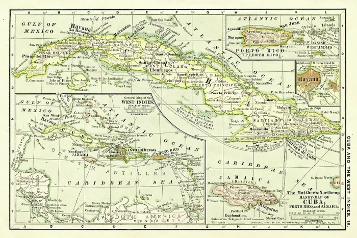Framed Print : Cuba West Indies map 1898 Framed Print : Cuba West Indies map 1898