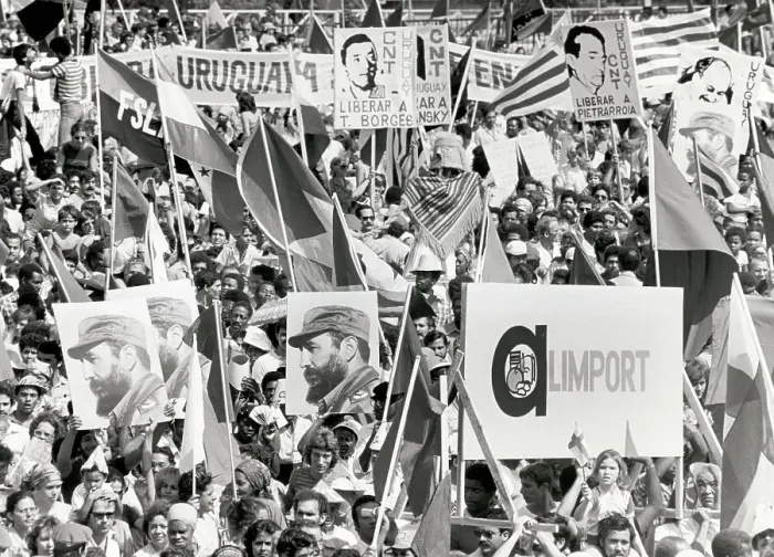 Framed Print : Cuban Crowd In Plaza March on Labor Day Framed Print : Cuban Crowd In Plaza March on Labor Day