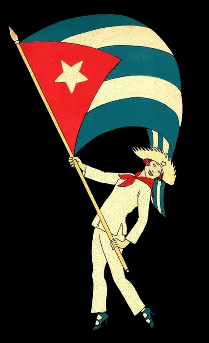 Framed Print : Cuban Flag Girl Framed Print : Cuban Flag Girl
