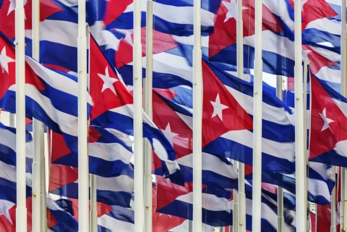 Framed Print : Cuban flags flying outdoors Framed Print : Cuban flags flying outdoors