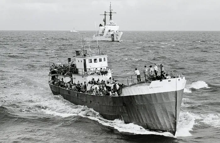 Framed Print : Cuban Refugee Ship Framed Print : Cuban Refugee Ship