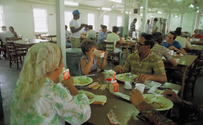Framed Print : Cuban Refugees Enjoying Meal Framed Print : Cuban Refugees Enjoying Meal