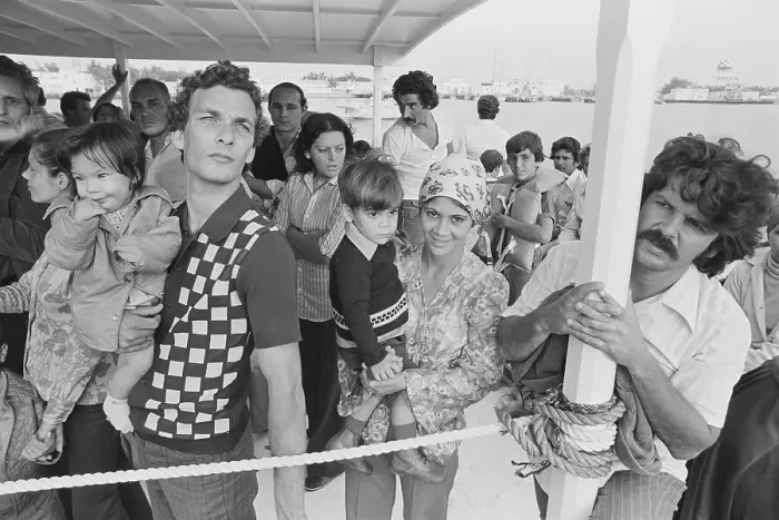 Framed Print : Cuban Refugees Waiting in Line