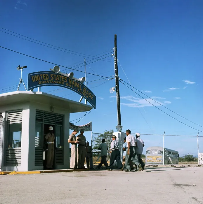 Framed Print : Cuban Workers at US Naval Base