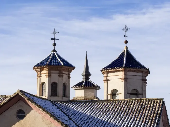 Framed Print : Cuenca is a UNESCO World Heritage site, Roofs of the church of the Salvador of the 18th century Framed Print : Cuenca is a UNESCO World Heritage site, Roofs of the church of the Salvador of the 18th century