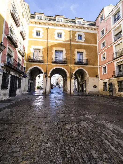 Framed Print : Cuenca is a UNESCO World Heritage site, Entry to the square of the Town hall Framed Print : Cuenca is a UNESCO World Heritage site, Entry to the square of the Town hall
