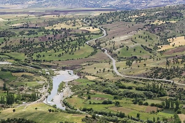 Cultural landscape in the Nemrut Dagi National Park, with the Kahta river, Kahta Cayi, Adiyaman province, Southeastern Anatolia Region, Anatolia, Turkey