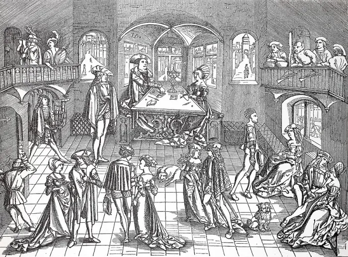 Framed Print : Cultural state at the end of the 15th century, Dance of the Patricians, Germany, Historic, digitally restored reproduction of an original from the 19th century, exact original date unknown