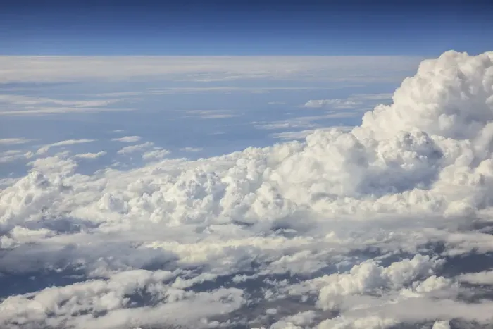 Framed Print : Cumulus clouds, aerial view Framed Print : Cumulus clouds, aerial view
