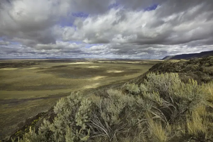 Framed Print : Cumulus clouds floating above desert, Oregon Framed Print : Cumulus clouds floating above desert, Oregon
