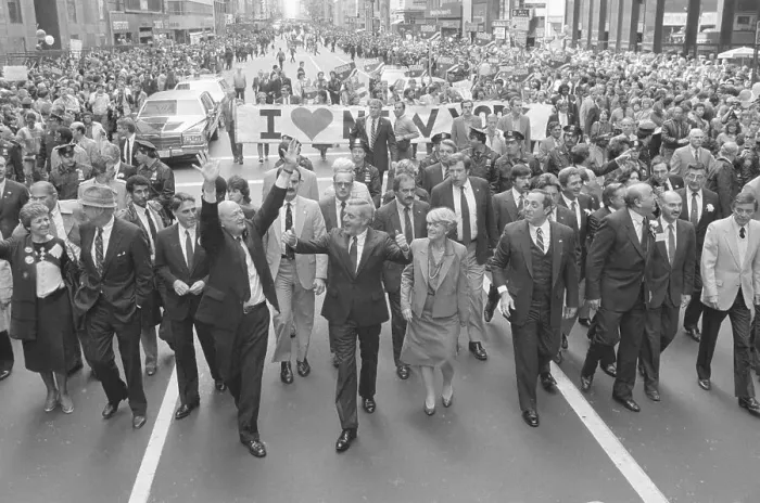 Framed Print : Cuomo, Mondale, Koch and Ferraro in Parade Framed Print : Cuomo, Mondale, Koch and Ferraro in Parade