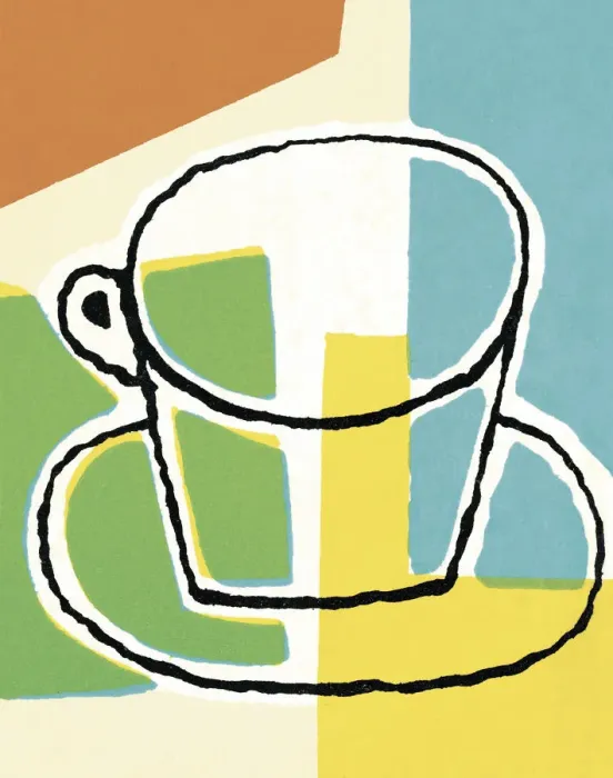 Framed Print : Cup and Saucer with Abstract Background Framed Print : Cup and Saucer with Abstract Background