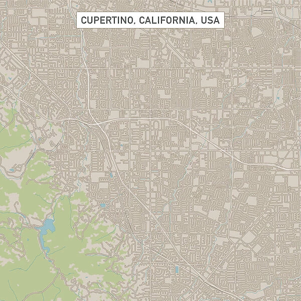 Cupertino California US City Street Map