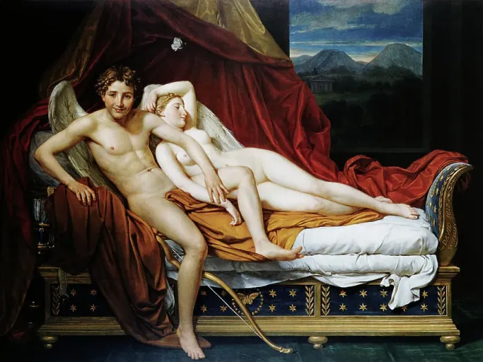 Framed Print : Cupid and Psyche by Jacques-Louis David Framed Print : Cupid and Psyche by Jacques-Louis David