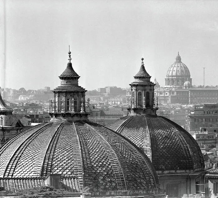 Framed Print : Cupolas in the Piazzo Del Popolo Framed Print : Cupolas in the Piazzo Del Popolo