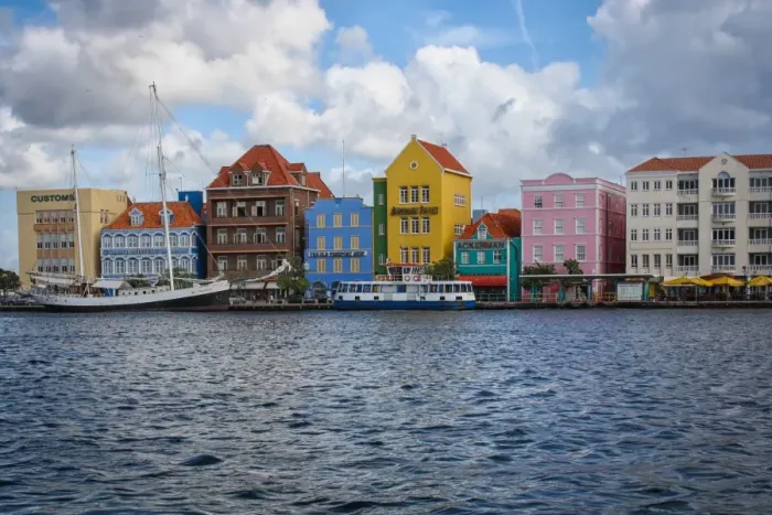 Framed Print : Curacao. Colourful waterfront of Caribbean island of Curacao Framed Print : Curacao. Colourful waterfront of Caribbean island of Curacao