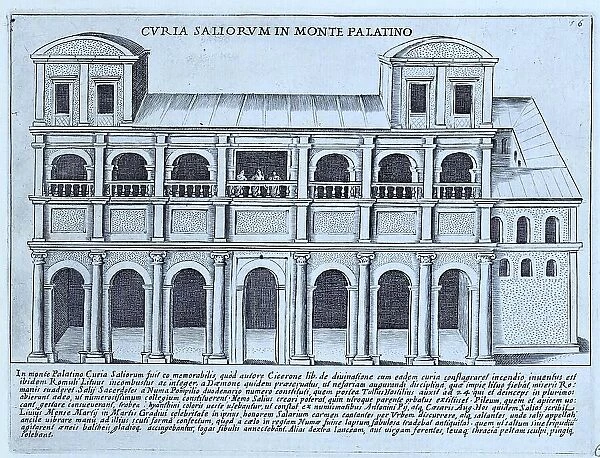Curia Saliorum In Monte Palatino, historical Rome, Italy, 1625, Rome, digital reproduction of an 18th century original, original date unknown