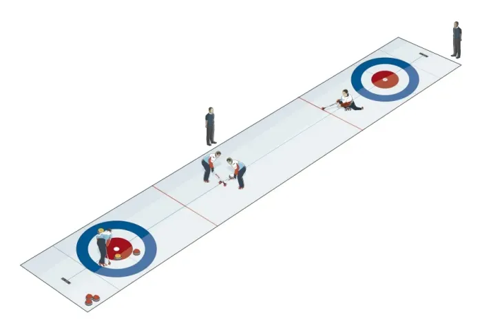 Framed Print : Curling players and targets Framed Print : Curling players and targets