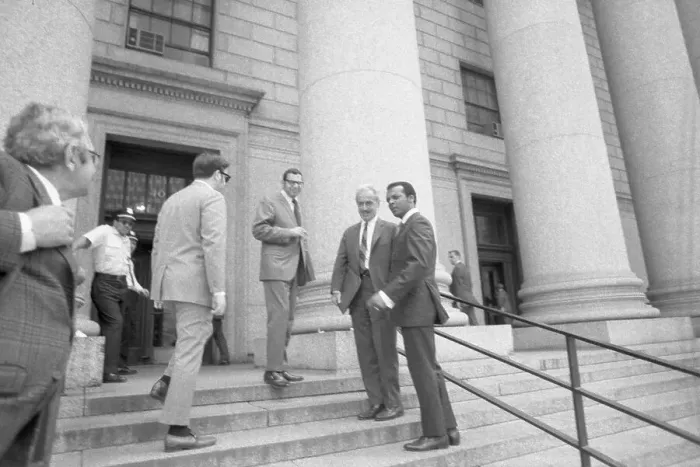 Framed Print : Curt Flood Entering Court Framed Print : Curt Flood Entering Court