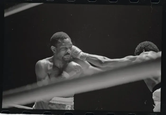 Framed Print : Curtis Cokes in Trouble on Ropes Framed Print : Curtis Cokes in Trouble on Ropes
