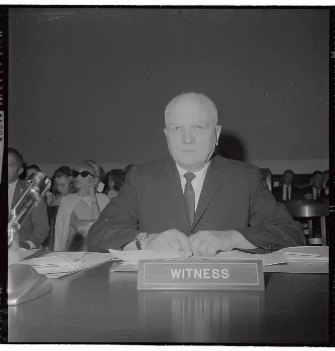 Framed Print : Cus D'Amato During Hearing Framed Print : Cus D'Amato During Hearing