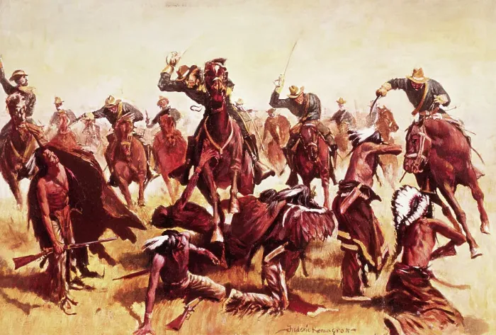 Framed Print : Custer's Last Stand by Frederick Remington Framed Print : Custer's Last Stand by Frederick Remington