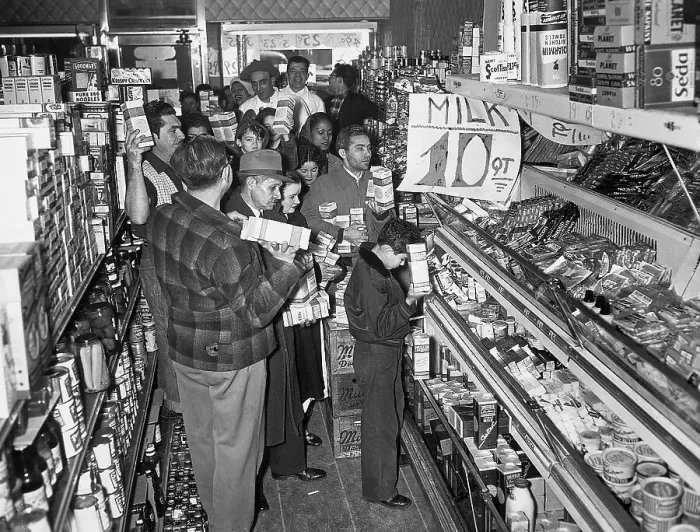 Framed Print : Customers at Market Buying Milk Framed Print : Customers at Market Buying Milk