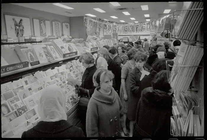 Framed Print : Customers Shopping in Store Framed Print : Customers Shopping in Store