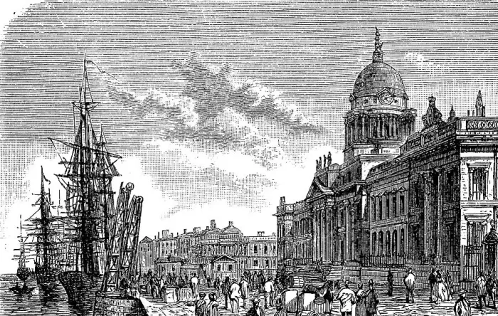 Framed Print : The Customs House of Dublin, Ireland, in 1870, Historic, digitally restored reproduction of an original 19th century artwork Framed Print : The Customs House of Dublin, Ireland, in 1870, Historic, digitally restored reproduction of an original 19th century artwork