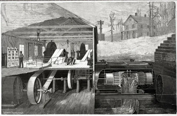 Framed Print : Cut-Away Illus. Of Hydraulic Power Plant Framed Print : Cut-Away Illus. Of Hydraulic Power Plant