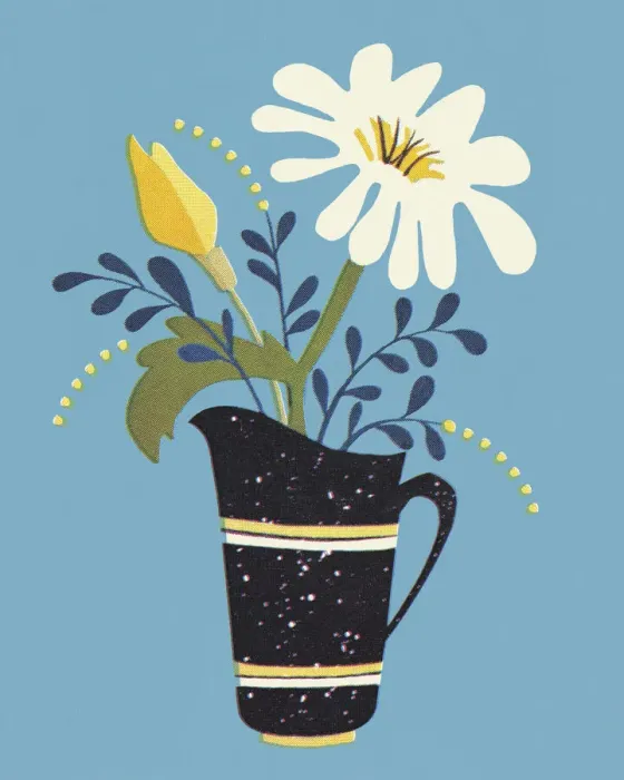Framed Print : Cut Flowers in a Pitcher
