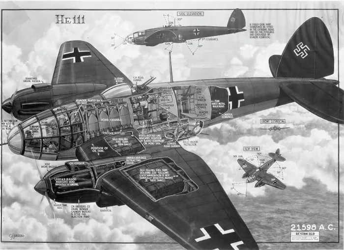 Framed Print : Cutaway Of A Heinkel He 111