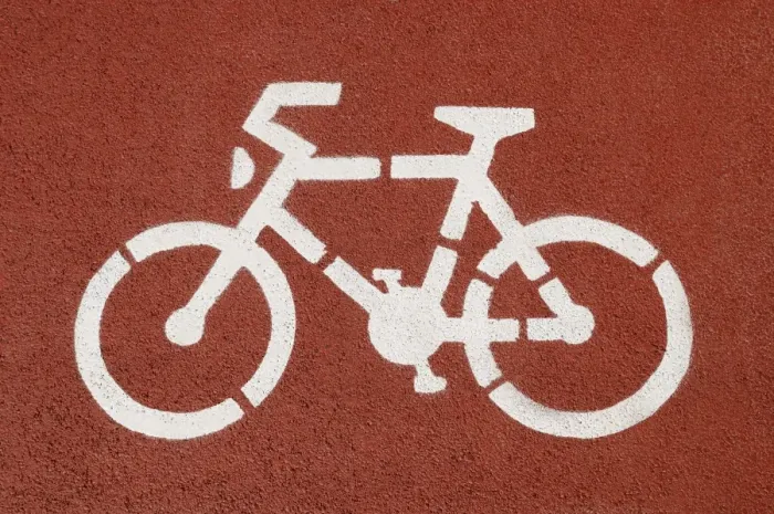 Framed Print : Cycle lane, pictogram Framed Print : Cycle lane, pictogram