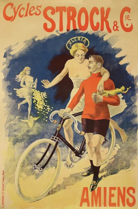 Framed Print : Cycles Strock & Cie