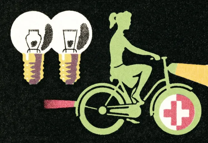 Framed Print : Cyclist and light bulbs Framed Print : Cyclist and light bulbs